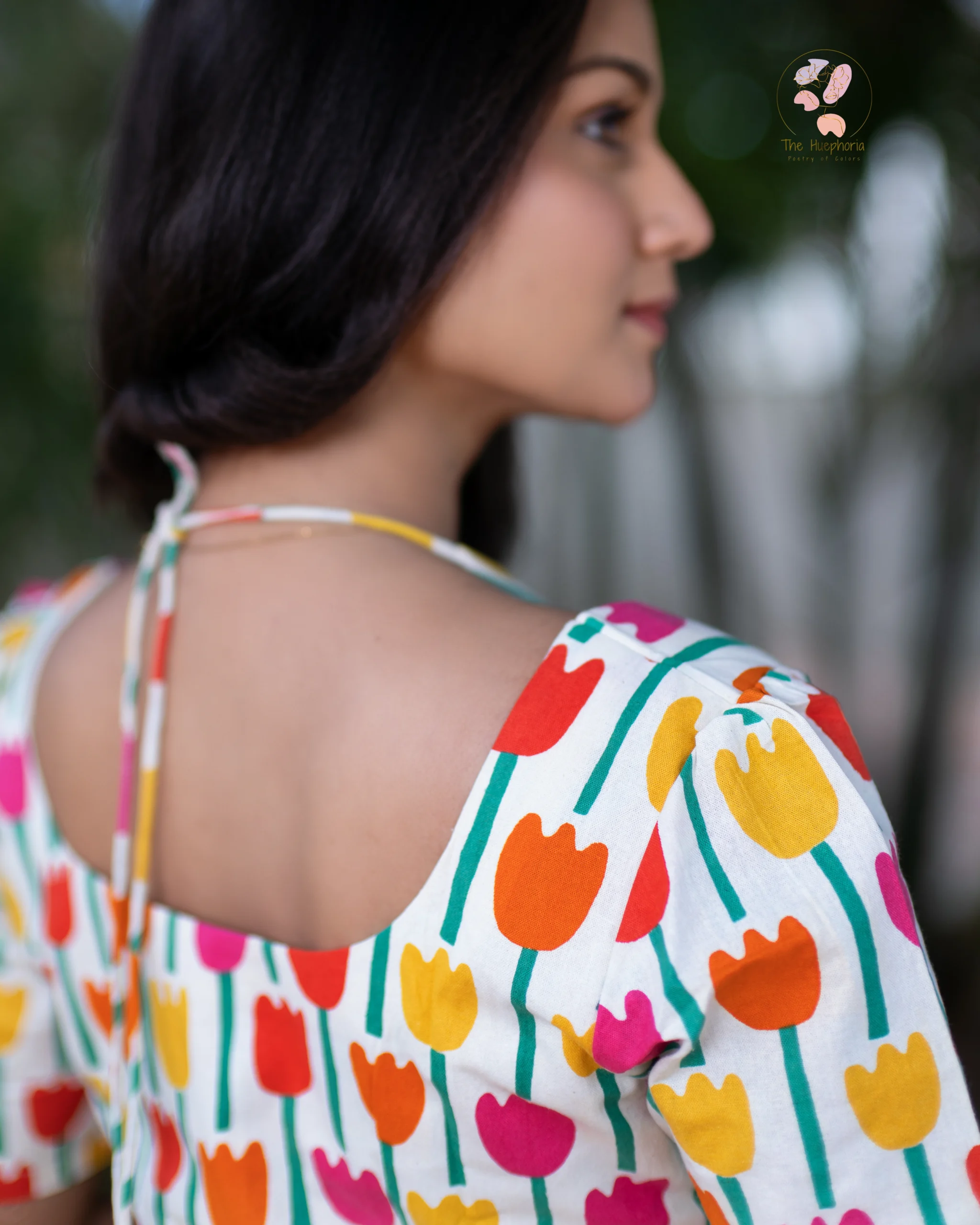 Meadow Multicolor Floral Print Cotton Short Kurti for Women | Casual Cotton Shirt - Image 3